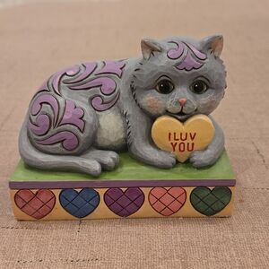 Jim Shore Sweethearts "Smitten Kitten" Cat Figurine  2024 #6016437